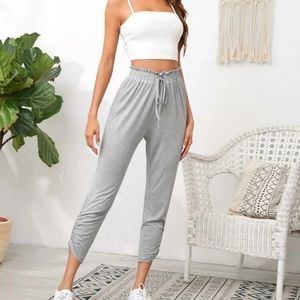 Gray Ankle-Length Women's Pants